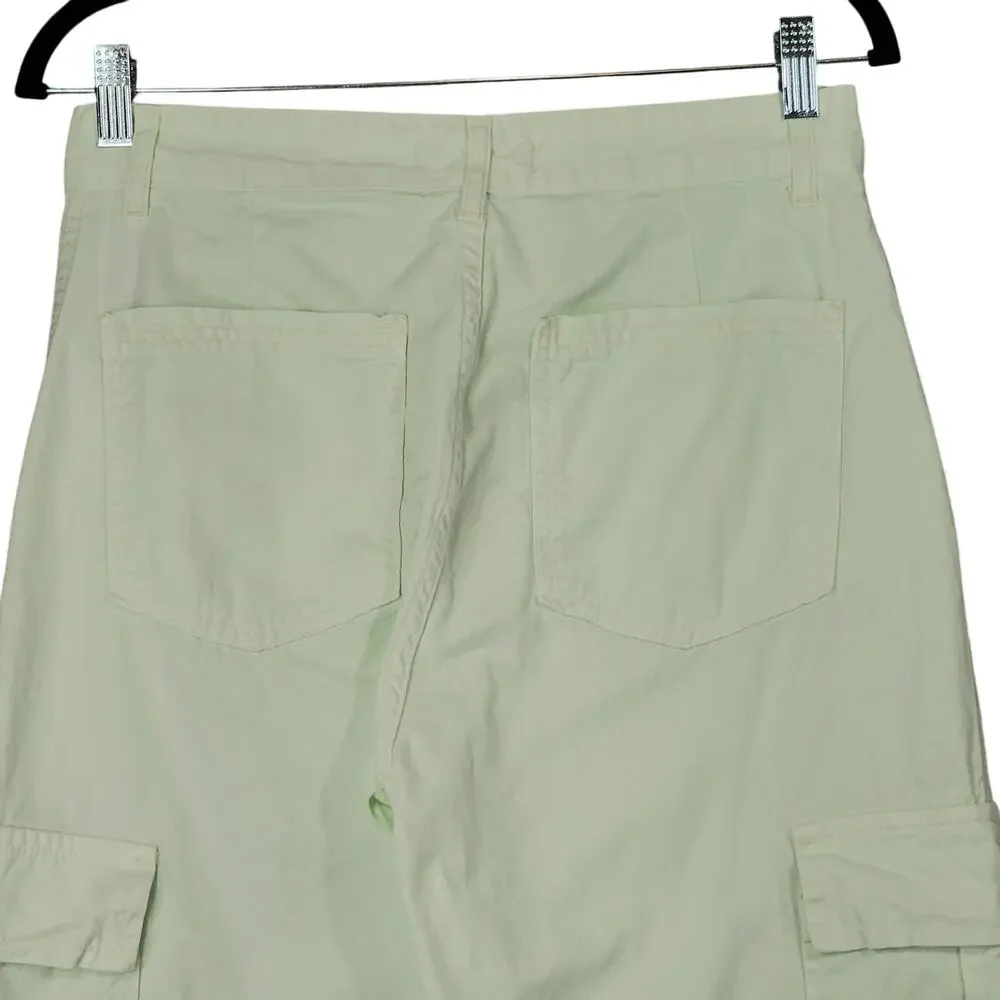 Stradivarius STR Cargo Pants sz 8 Women Pistachio Green Pockets Spring Coachella